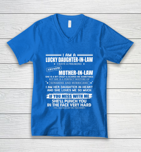 Lucky Daughter In Law Have A Freaking Awesome Mother In Law V-Neck T-Shirt 5