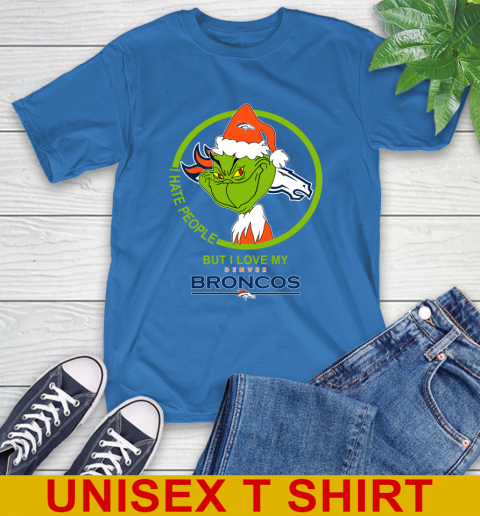 Denver Broncos NFL Christmas Grinch I Hate People But I Love My Favorite Football Team T-Shirt 9