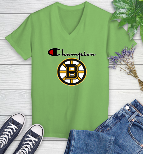 NHL Hockey Boston Bruins Champion Shirt Women's V-Neck T-Shirt 7
