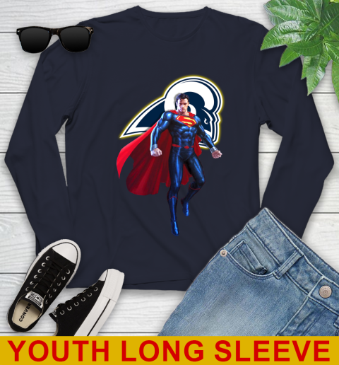 NFL Superman DC Sports Football Los Angeles Rams Youth Long Sleeve 3
