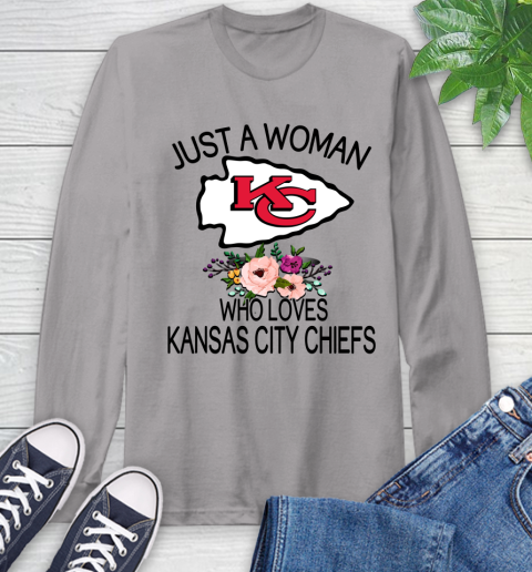 NFL Just A Woman Who Loves Kansas City Chiefs Football Sports Long Sleeve T-Shirt 4