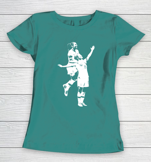 Megan Rapinoe and Alex Morgan Victory Pose  The White Stencil Women's T-Shirt 10