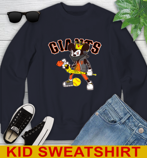 San Francisco Giants MLB Baseball Mickey Peace Sign Sports Youth Sweatshirt 3