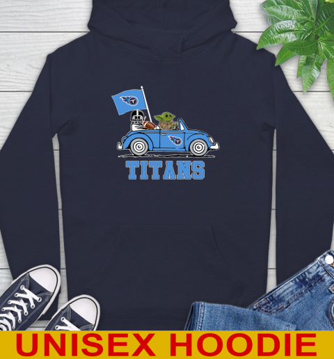 NFL Football Tennessee Titans Darth Vader Baby Yoda Driving Star Wars Shirt Hoodie 4