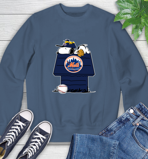 MLB New York Mets Snoopy Woodstock The Peanuts Movie Baseball T Shirt Sweatshirt 7