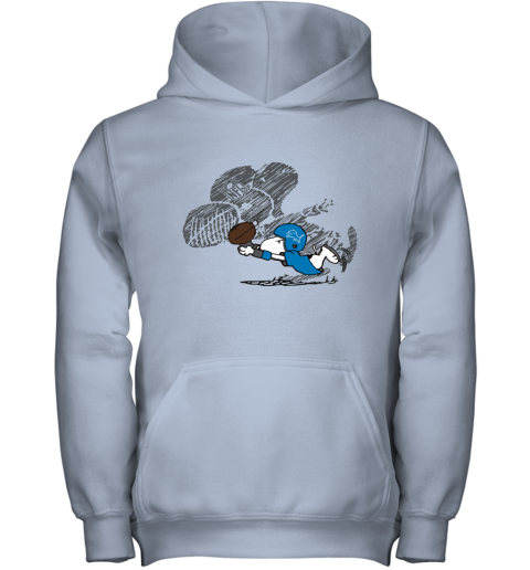 Detroit Lions Snoopy Plays The Football Game Youth Hoodie