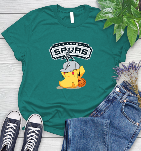 NBA Pikachu Basketball Sports San Antonio Spurs Women's T-Shirt 12
