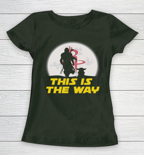 Houston Rockets NBA Basketball Star Wars Yoda And Mandalorian This Is The Way Women's T-Shirt 4