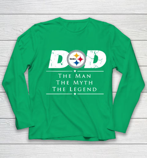 Pittsburgh Steelers NFL Football Dad The Man The Myth The Legend Youth Long Sleeve 4