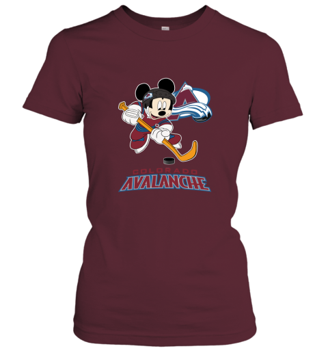 NHL Hockey Mickey Mouse Team Colorado Avanlanche Women's T-Shirt