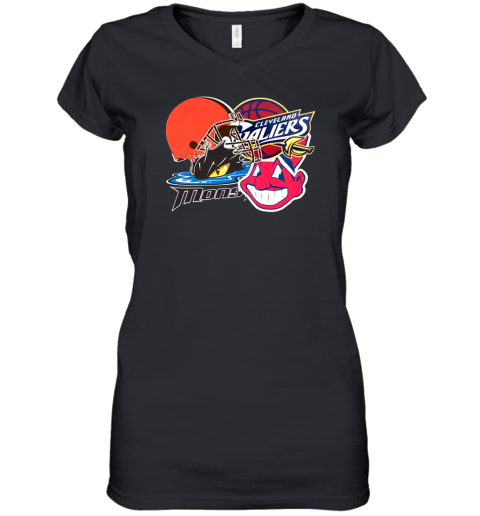 Awesome Cleveland Indians Monster Women's V-Neck T-Shirt