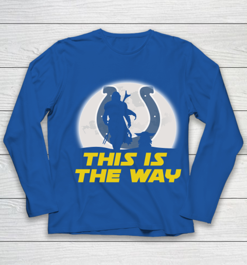 Indianapolis Colts NFL Football Star Wars Yoda And Mandalorian This Is The Way Youth Long Sleeve 7