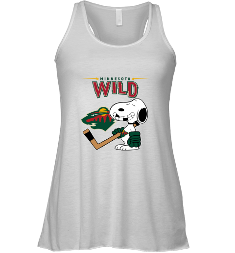 Minnesota Wild Ice Hockey Broken Teeth Snoopy NHL Racerback Tank