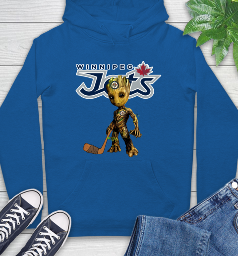 Winnipeg Jets NHL Hockey Groot Marvel Guardians Of The Galaxy Hoodie 9