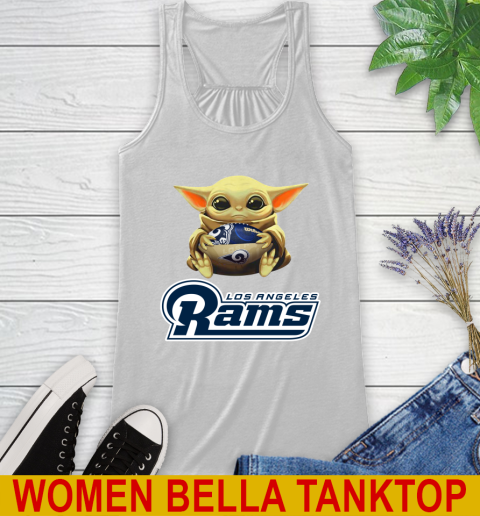 NFL Football Los Angeles Rams Baby Yoda Star Wars Shirt Racerback Tank