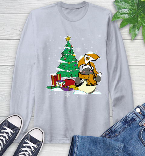 Chicago Blackhawks NHL Hockey Cute Tonari No Totoro Christmas Sports Long Sleeve T-Shirt 6