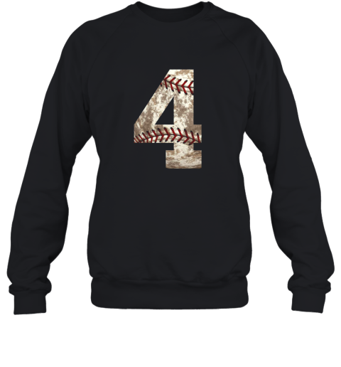 Baseball Jersey Number 4 t shirt Distressed Ball Sweatshirt