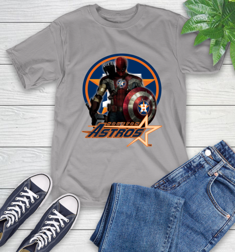MLB Captain America Thor Spider Man Hawkeye Avengers Endgame Baseball Houston Astros T-Shirt 6