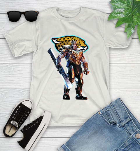 NFL Thanos Gauntlet Avengers Endgame Football Jacksonville Jaguars Youth T-Shirt 12