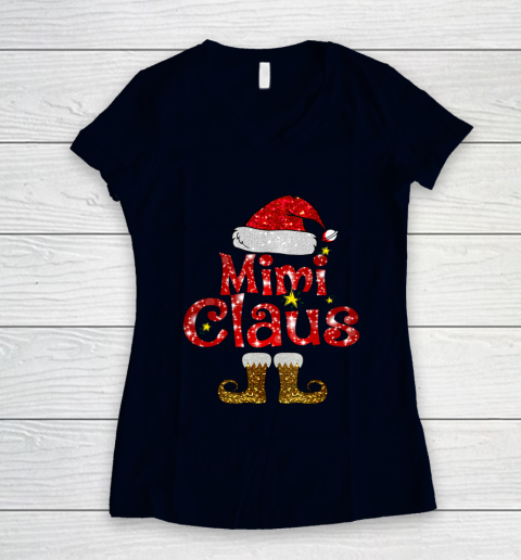 Funny Santa Mimi Claus Merry Christmas Women's V-Neck T-Shirt 2