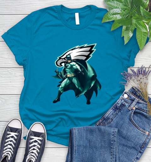 NFL Batman Football Sports Philadelphia Eagles Women's T-Shirt 7