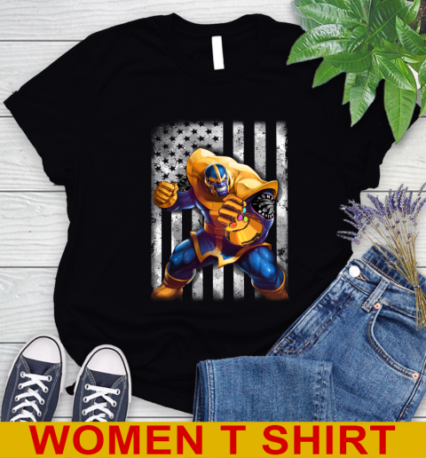 NBA Basketball Toronto Raptors Thanos Marvel American Flag Shirt Women's T-Shirt