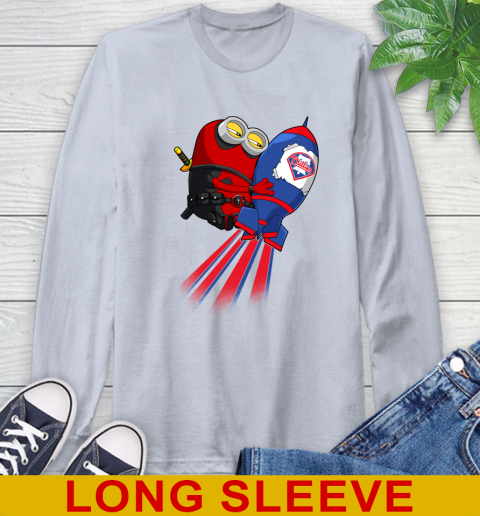 MLB Baseball Philadelphia Phillies Deadpool Minion Marvel Shirt Long Sleeve T-Shirt 6