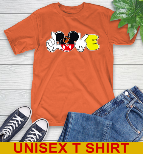 Baltimore Orioles MLB Baseball Love Mickey Disney Sports T-Shirt 5