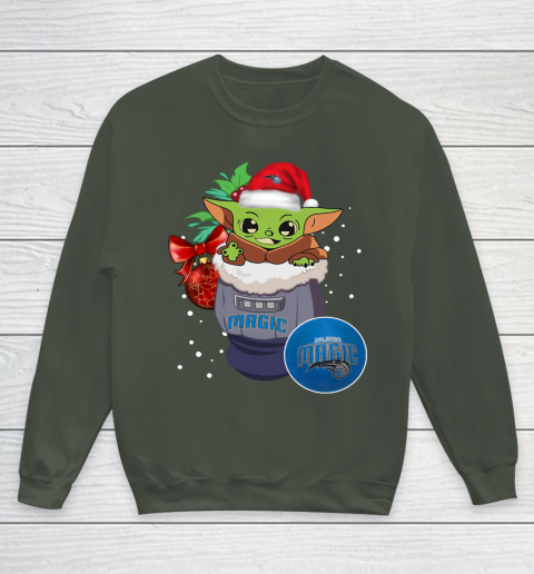 Orlando Magic Christmas Baby Yoda Star Wars Funny Happy NBA Youth Sweatshirt 10
