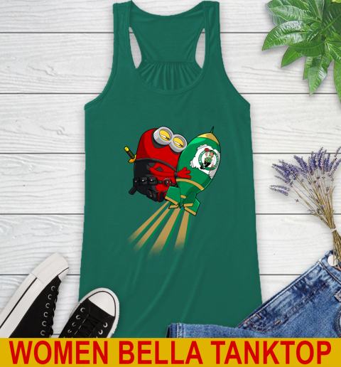 NBA Basketball Boston Celtics Deadpool Minion Marvel Shirt Racerback Tank 5
