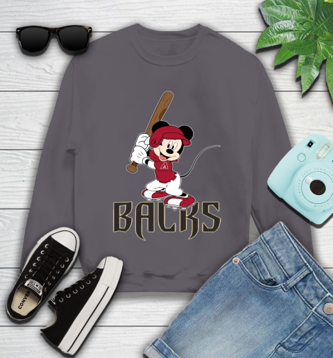 MLB Baseball Arizona Diamondbacks Cheerful Mickey Mouse Shirt Youth Sweatshirt 5