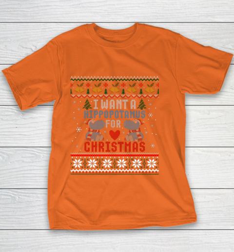 I Want A Hippopotamus For Christmas Ugly Xmas Youth T-Shirt 4