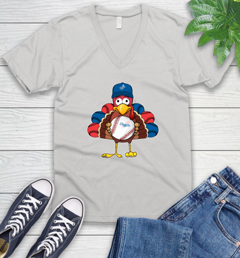 Los Angeles Dodgers Turkey thanksgiving V-Neck T-Shirt
