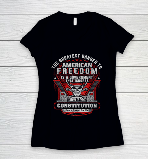 Veteran Shirt Gun Control American Freedom Women's V-Neck T-Shirt