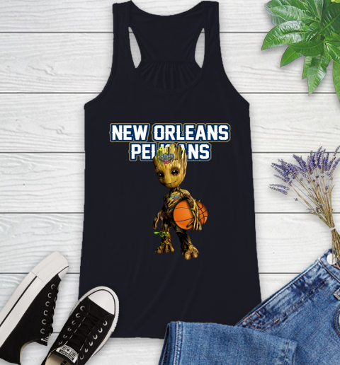 New Orleans Pelicans NBA Basketball Groot Marvel Guardians Of The Galaxy Racerback Tank 10