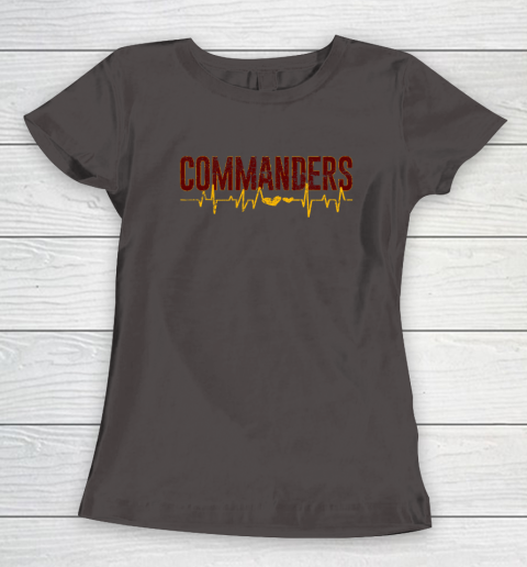 Vintage Commanders' Heart Beat Distressed Sports Spirit Women's T-Shirt 5