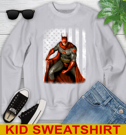 Cleveland Browns NFL Football Batman DC American Flag Shirt Youth Sweatshirt 3