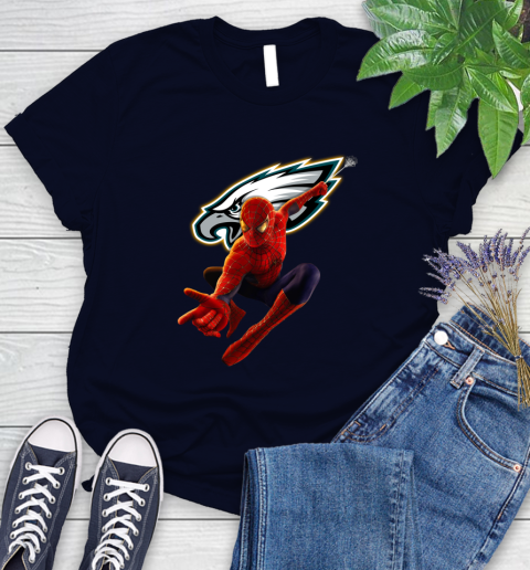 NFL Spider Man Avengers Endgame Football Philadelphia Eagles Women's T-Shirt 3