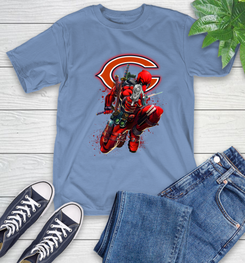 NFL Deadpool Marvel Comics Sports Football Chicago Bears T-Shirt 11