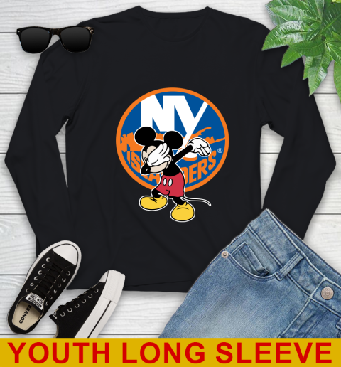 New York Islanders NHL Hockey Dabbing Mickey Disney Sports Youth Long Sleeve 2
