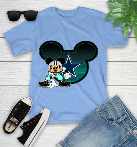 NFL Dallas Cowboys Mickey Mouse Disney Football T Shirt Youth T-Shirt 23
