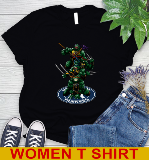 MLB Baseball New York Yankees Teenage Mutant Ninja Turtles Shirt Women's T-Shirt 2
