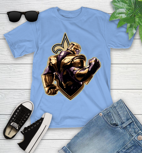 NFL Thanos Avengers Endgame Football Sports New Orleans Saints Youth T-Shirt 11