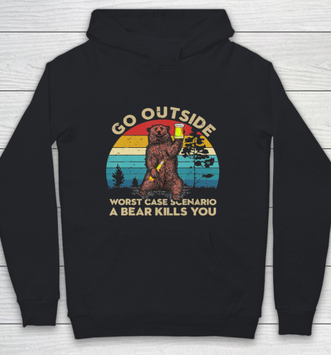 Camping, go outside, the worst that can happen is a bear kills you Classic T Shirt Youth Hoodie