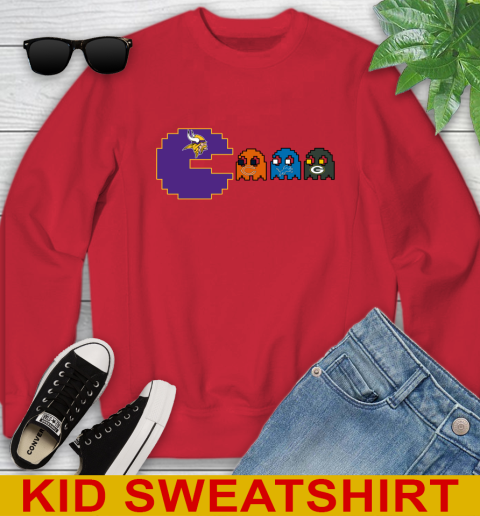 Minnesota Vikings NFL Football Pac Man Champion Youth Sweatshirt 8