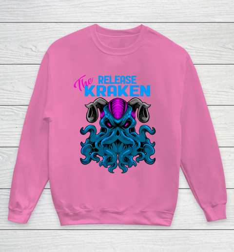 Kraken Sea Monster Vintage Release the Kraken Giant Kraken Youth Sweatshirt 3