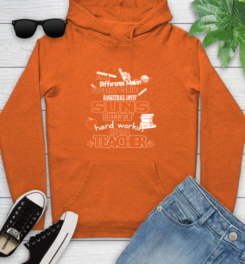 Phoenix Suns NBA I'm A Difference Making Student Caring Basketball Loving Kinda Teacher Youth Hoodie 4