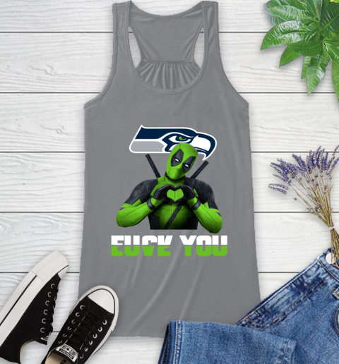 NHL Seattle Seahawks Deadpool Love You Fuck You Football Sports Racerback Tank 4