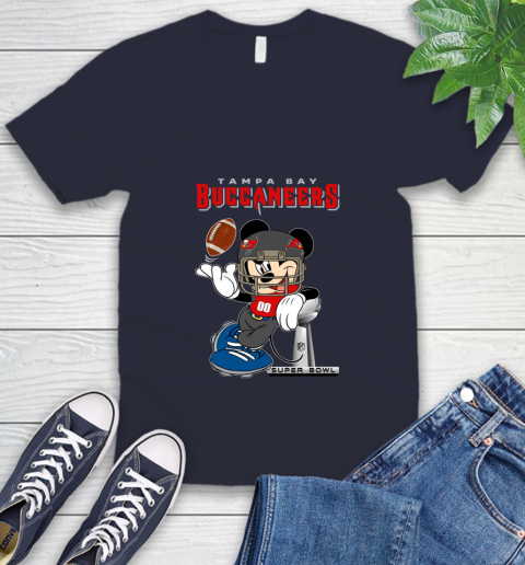 NFL Tampa Bay Buccaneers Mickey Mouse Disney Super Bowl Football T Shirt V-Neck T-Shirt 3