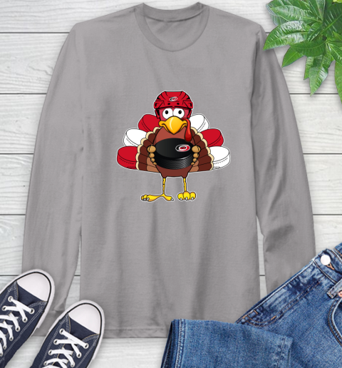 Carolina Hurricanes Turkey Thanksgiving Day Long Sleeve T-Shirt 6